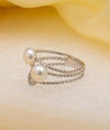 Aamaya Twin Pearl CZ Ring