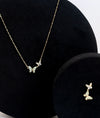 Zephyr Papillon Gold Plated Silver Pendant Set