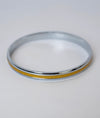 AurumEdge Sleek Enamelled Mens Silver Kada