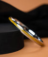 AurumEdge Sleek Enamelled Mens Silver Kada