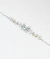 Papillon Celeste Butterfly Charm CZ Silver Bracelet