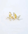 Papillon Whisper Butterfly Design CZ Silver Stud Earrings