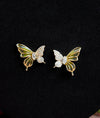Papillon Whisper Butterfly Design CZ Silver Stud Earrings