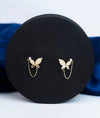 Papillon D`Or CZ Silver Studs