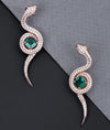 Virdha Coil CZ Silver Earrings