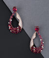 Scarletflare Crest CZ Silver Earrings