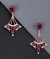 Rubaaya Ruby Glow CZ Silver Earrings