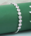 Rosabelle Pink Halo-Cut CZ Silver Bracelet