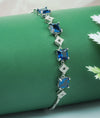 Azura Elegance Square-Cut CZ Sterling Silver Bracelet