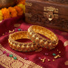 925 Silver Rajasi Gold Plated Temple Bangles for Women