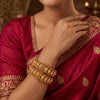 925 Silver Rajasi Gold Plated Temple Bangles for Women