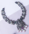 Shreeya Padmam Oxidised Silver Short Necklace