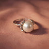 Elarisse Glow Pearl Charm Silver Ring
