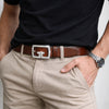 925 Silver Dual Grace CZ Sparkle Men’s Buckle