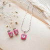 Pranavi Roseglow CZ Pendant Set