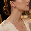 Pranavi Roseglow CZ Pendant Set