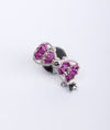 925 Sterling Silver Fuchsia Ribbon CZ Brooch