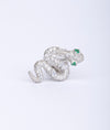 925 Sterling Silver Serpent Aura CZ Brooch