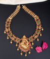 925 Silver Peacock Kundan Temple Short Necklace  
