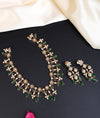 925 Silver Floral Gold Plated Short Temple Necklace Set  