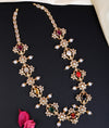 925 Silver Multistone Pearl Floral Temple Short Necklace  