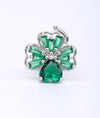925 Sterling Silver Clover Glow CZ Brooch