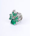 925 Sterling Silver Clover Glow CZ Brooch