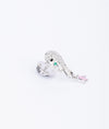 925 Sterling Silver Panther Glow CZ Brooch