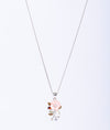 925 Sterling Silver Rosy Aura CZ Pendant Chain