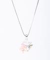 925 Sterling Silver Blush Bloom CZ Pendant Chain