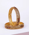 Devesha Gold Plated Temple Silver Bangles