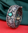 925 Sterling Silver Antique Emerald Victorian Bangle