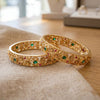 925 Sterling Silver Floral Gold Plated Bangle