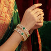 925 Sterling Silver Green Mosaic CZ Bangle