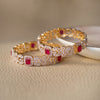 925 Sterling Silver Ruby Sparkle CZ Bangle