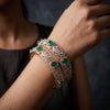 925 Sterling Silver Sapphire Green CZ Bangle