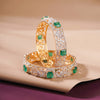 925 Sterling Silver Sapphire Green CZ Bangle