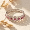 925 Sterling Silver Ruby Radiance CZ Kada