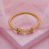 925 Sterling Silver Paisley Crystal Temple Kada