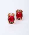 925 Sterling Silver Rosso Italian Stud Earrings for Women