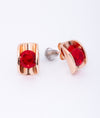 925 Sterling Silver Rosso Italian Stud Earrings for Women