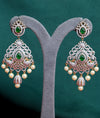 925 Sterling Silver Emerald Grace CZ Chandelier Earrings