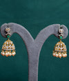 925 Sterling Silver Reha Green CZ Jhumka Earrings