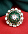 925 Sterling Silver Victorian Emerald Floral Ring  