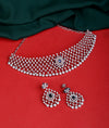 925 Sterling Silver CZ Blue Accents Choker Set