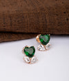 925 Sterling Silver Green Amore Italian Stud Earrings