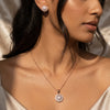 925 Sterling Silver Radiant Round Party Pendant Set