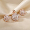 925 Sterling Silver Radiant Round Party Pendant Set