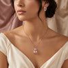 925 Sterling Silver Blush Glow Italian Pendant Set