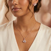 925 Sterling Silver Crystal Italian Party Wear Pendant Set